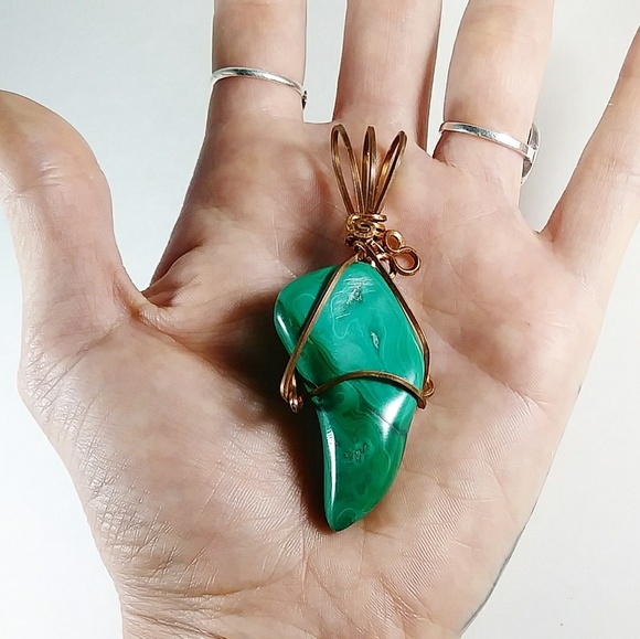 -SOLD- Men's/ Womens Malachite Copper Wire Wrap - Picture 3 of 7